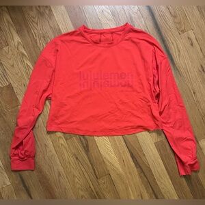 Lululemon Red Logo Cropped Top sz M/L
